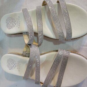 VINCE CAMUTO - White Genuine Leather Strappy Espradille Sandals